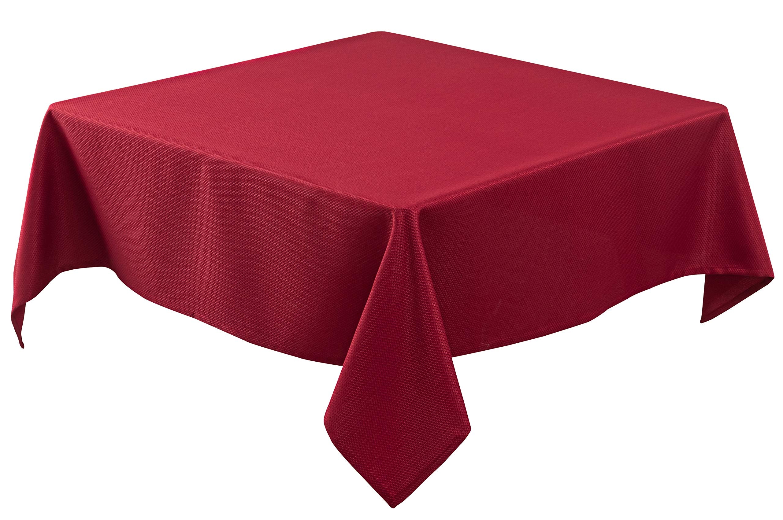 Biscaynebay textured fabric Christmas square tablecloth in red, 90x90, ideal for elegant holiday dining