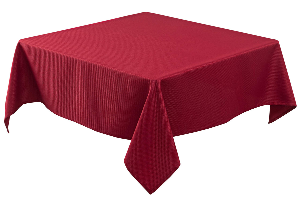 Biscaynebay textured fabric Christmas square tablecloth in red, 90x90, ideal for elegant holiday dining