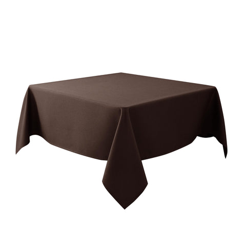 Biscaynebay textured square tablecloth on brown table for elegant dining
