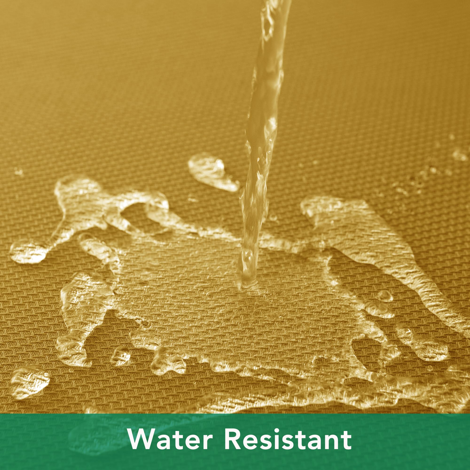 Biscaynebay tablecloth outdoors demonstrates spill-bead protection during garden party.