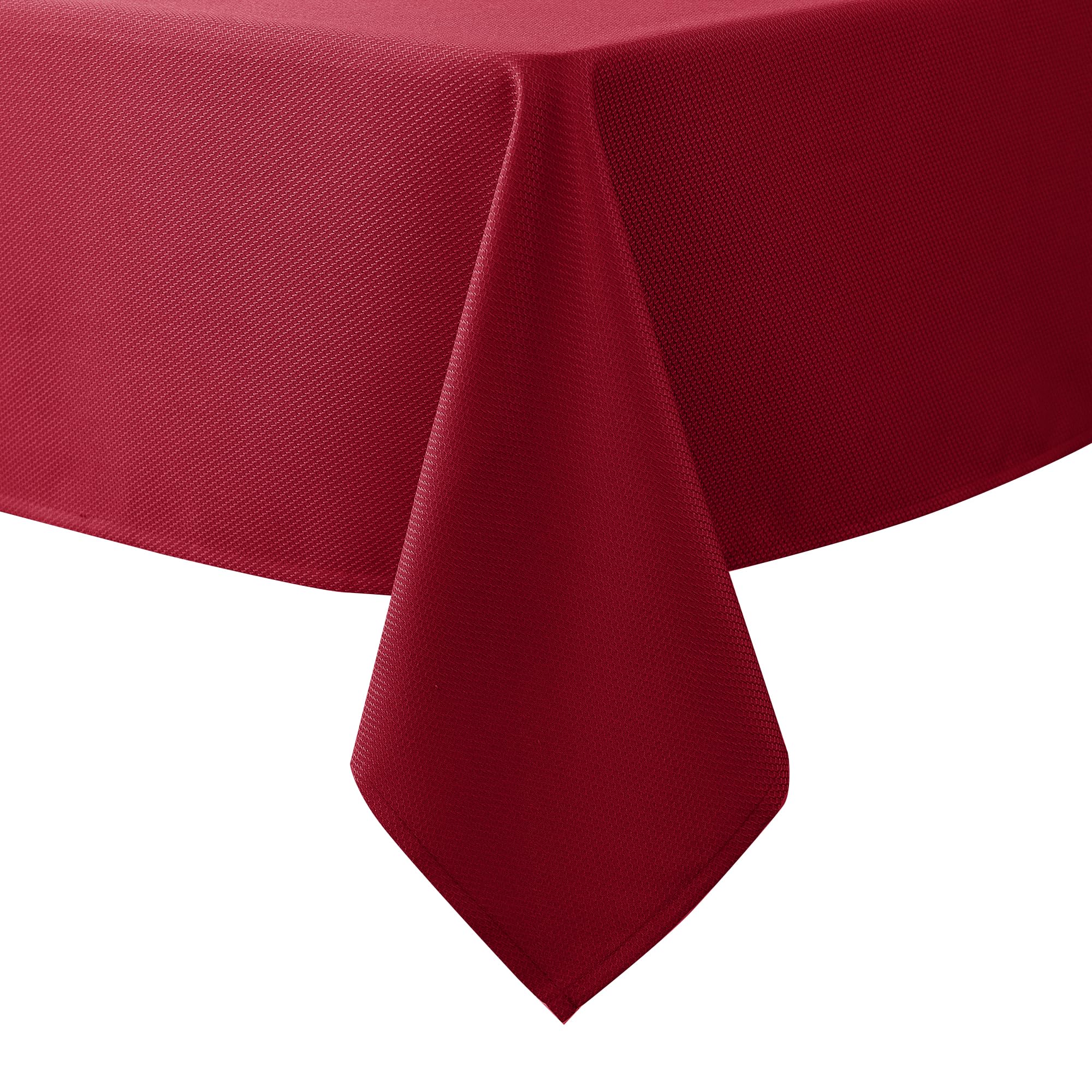 Biscaynebay textured red Christmas tablecloth on 70x120 table adds festive style