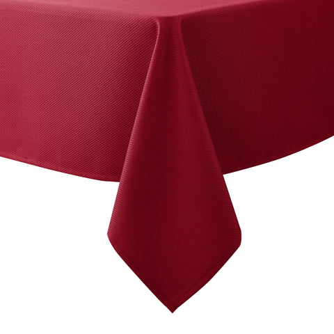 Biscaynebay textured red Christmas tablecloth on 70x120 table adds festive style