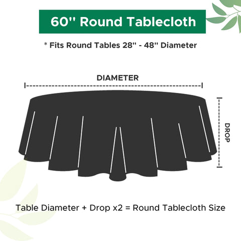 Biscaynebay textured round tablecloth 60 elegant drape enhances dining ambiance.
