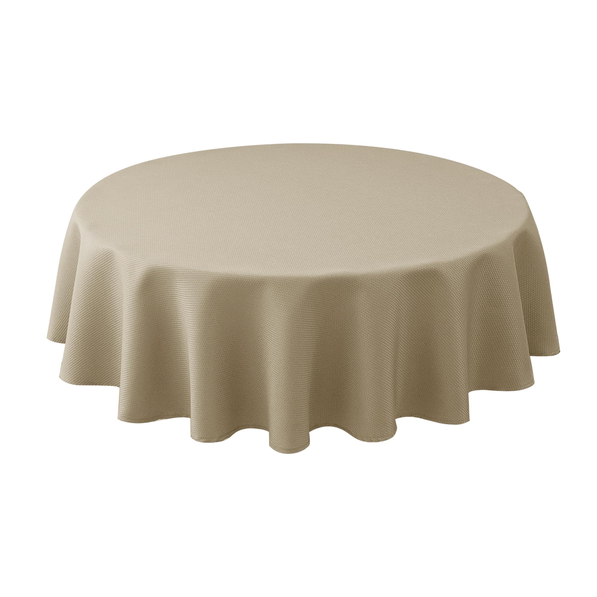 Biscaynebay textured round tablecloth 60 natural water resistant for easy cleanup.
