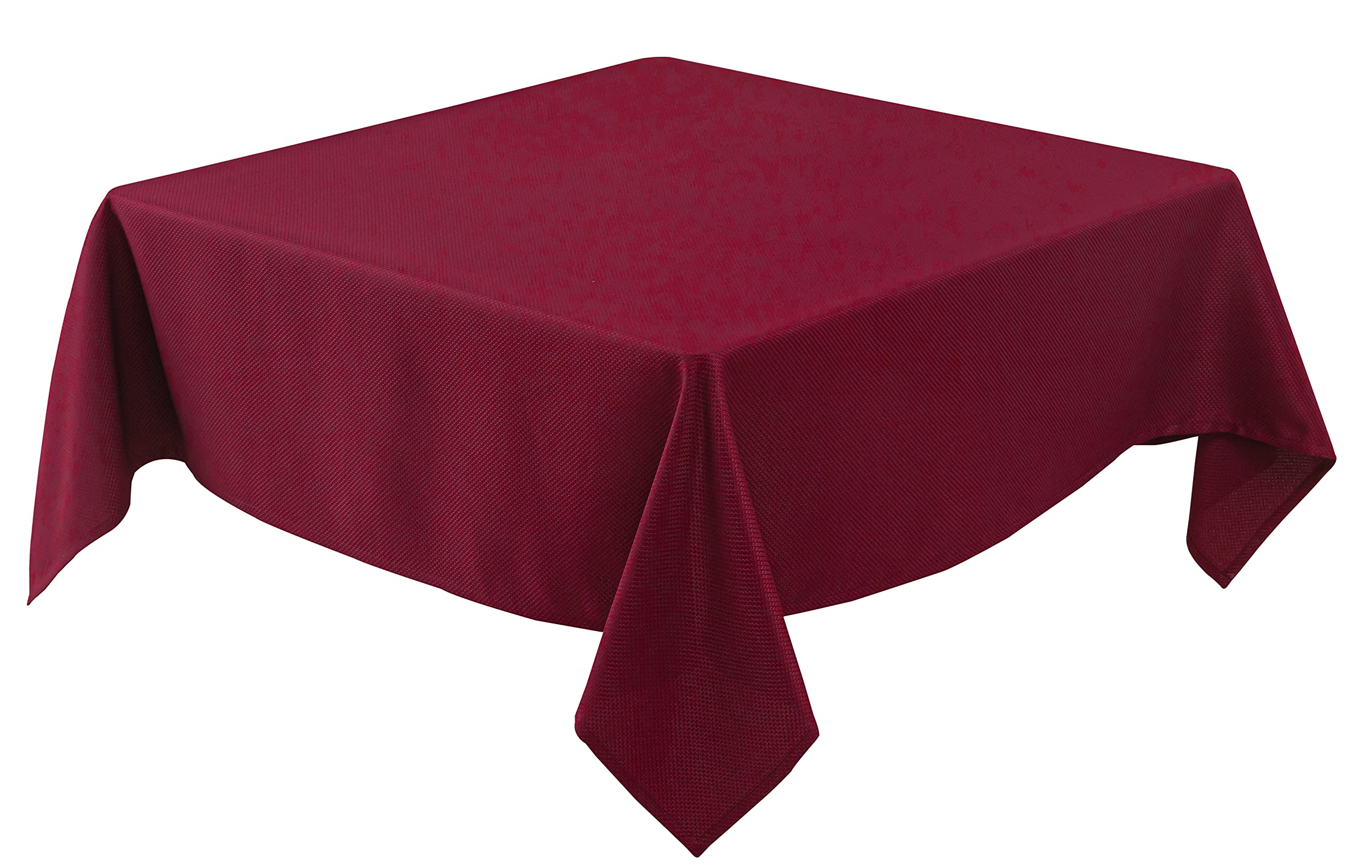Biscaynebay textured burgundy tablecloth on a square table elevating daily dining