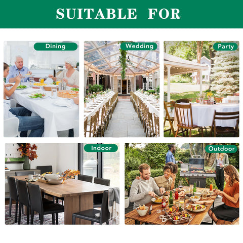 Biscaynebay textured tablecloth draped over a table enhances ambience