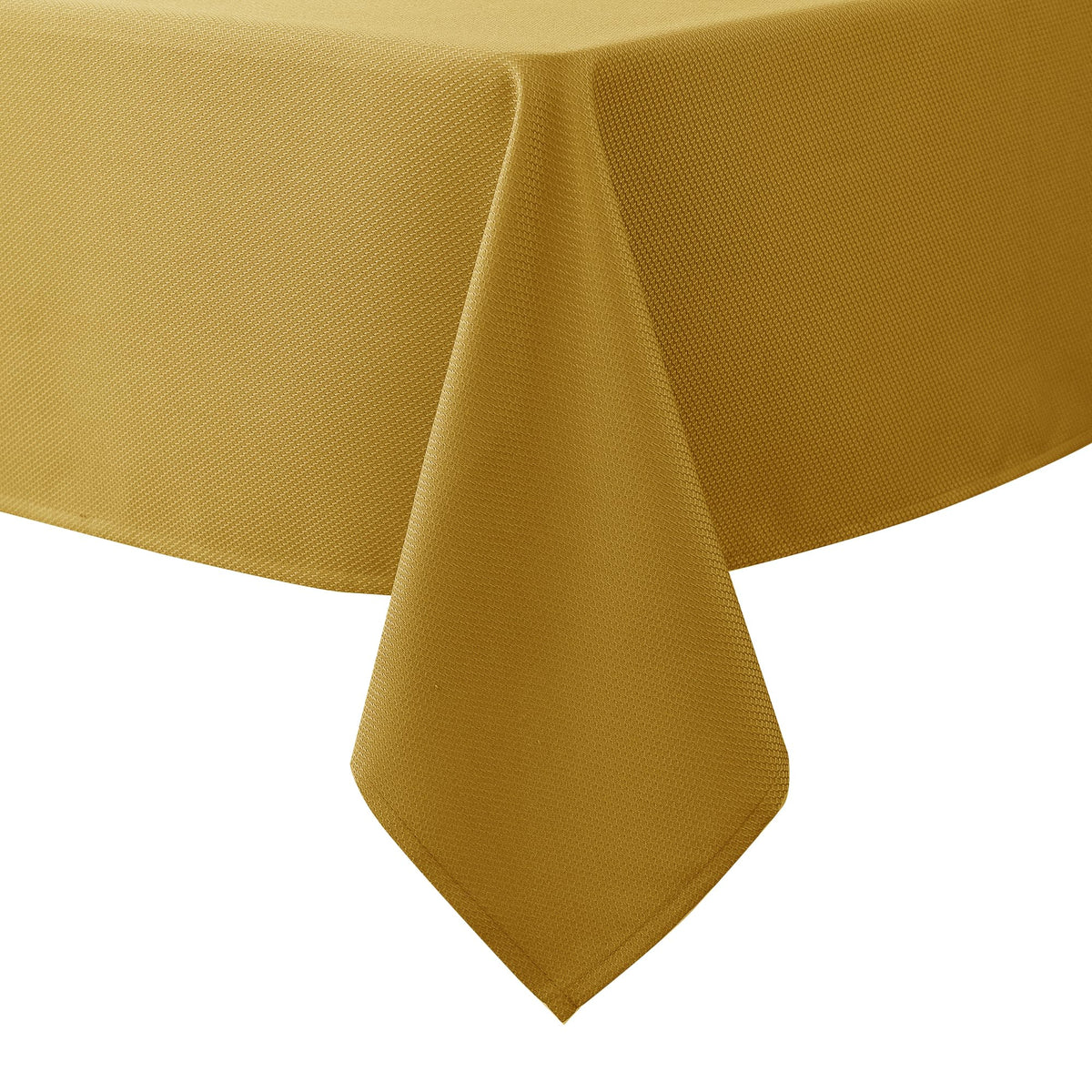 Biscaynebay textured tablecloth in gold with luxurious drape for formal dining