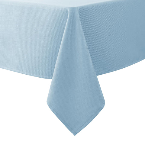 Biscaynebay textured tablecloth in light blue fabric for elegant dining.