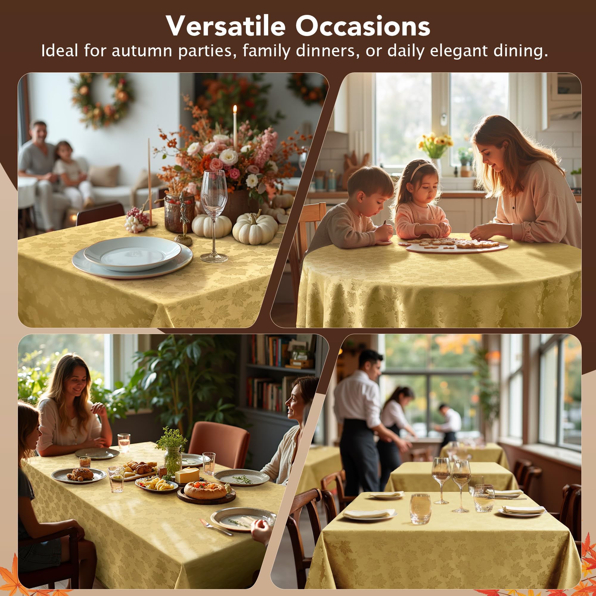 Biscaynebay Thanksgiving decor tablecloth perfect for harvest celebrations.