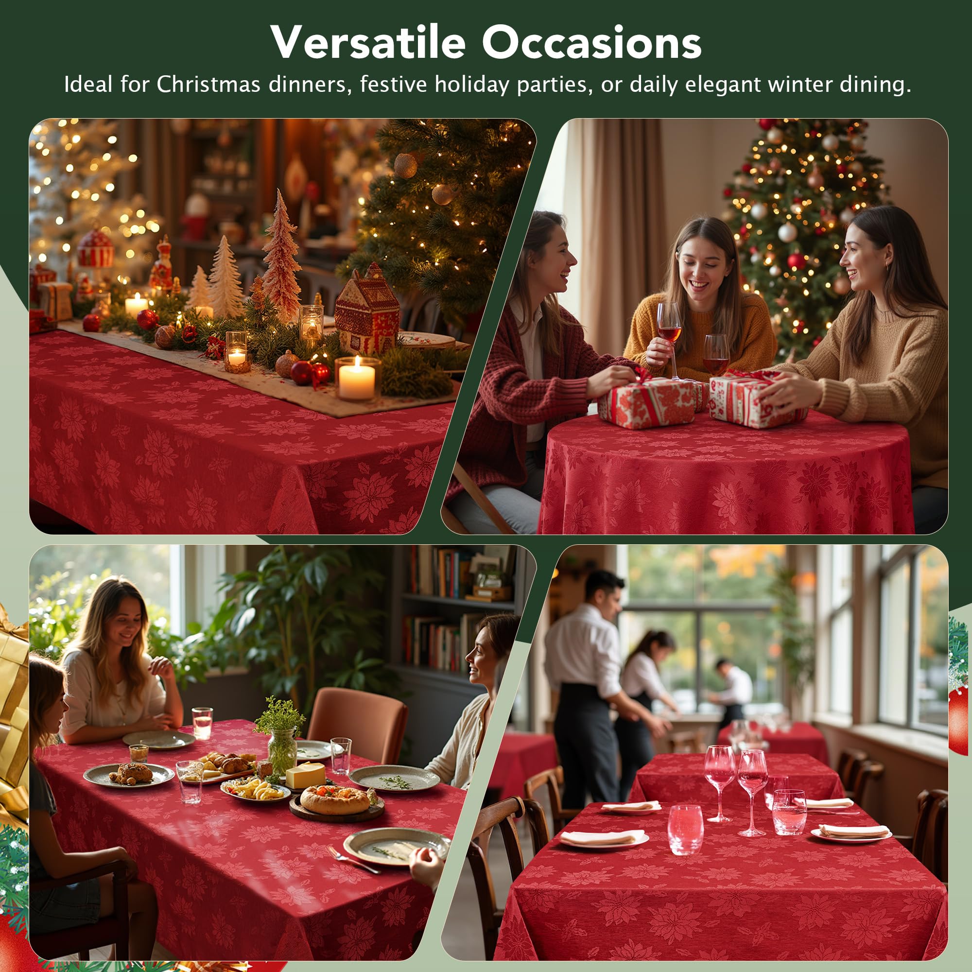 Two pack Biscaynebay holiday tablecloths 60x84 ready for guests
