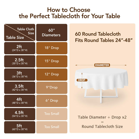 Biscaynebay round tablecloth water-resistant surface beads liquids for quick cleanup