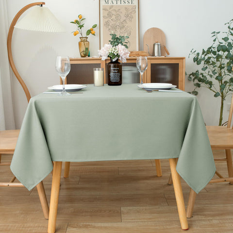 Biscaynebay water-resistant sage tablecloth beads spills for easy cleanup