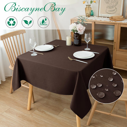 Biscaynebay water-resistant tablecloth beads liquids for easy cleanup