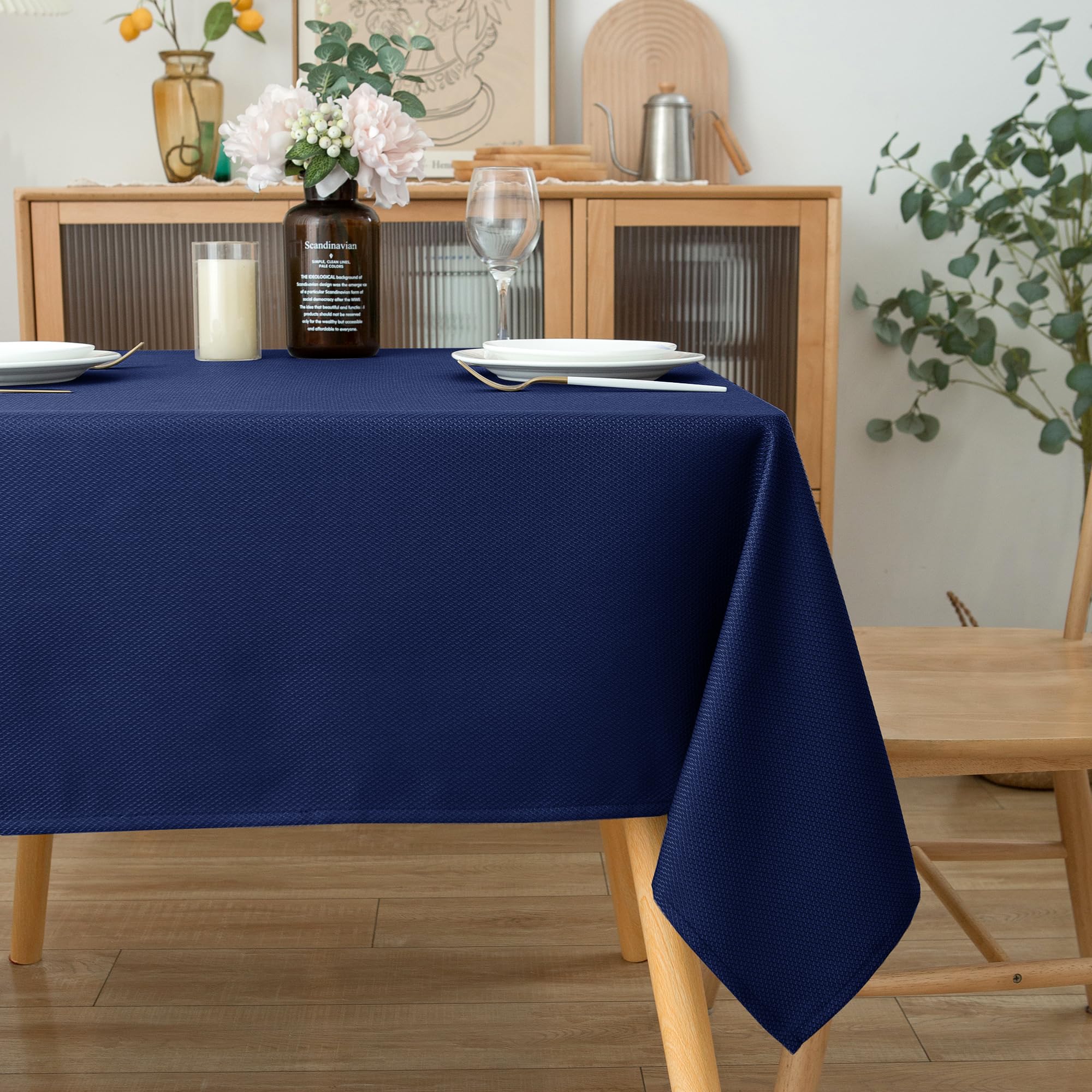Navy Biscaynebay tablecloth at a wedding reception setup