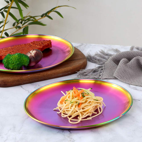 BISDARUN rainbow plates stack neatly to save cabinet space