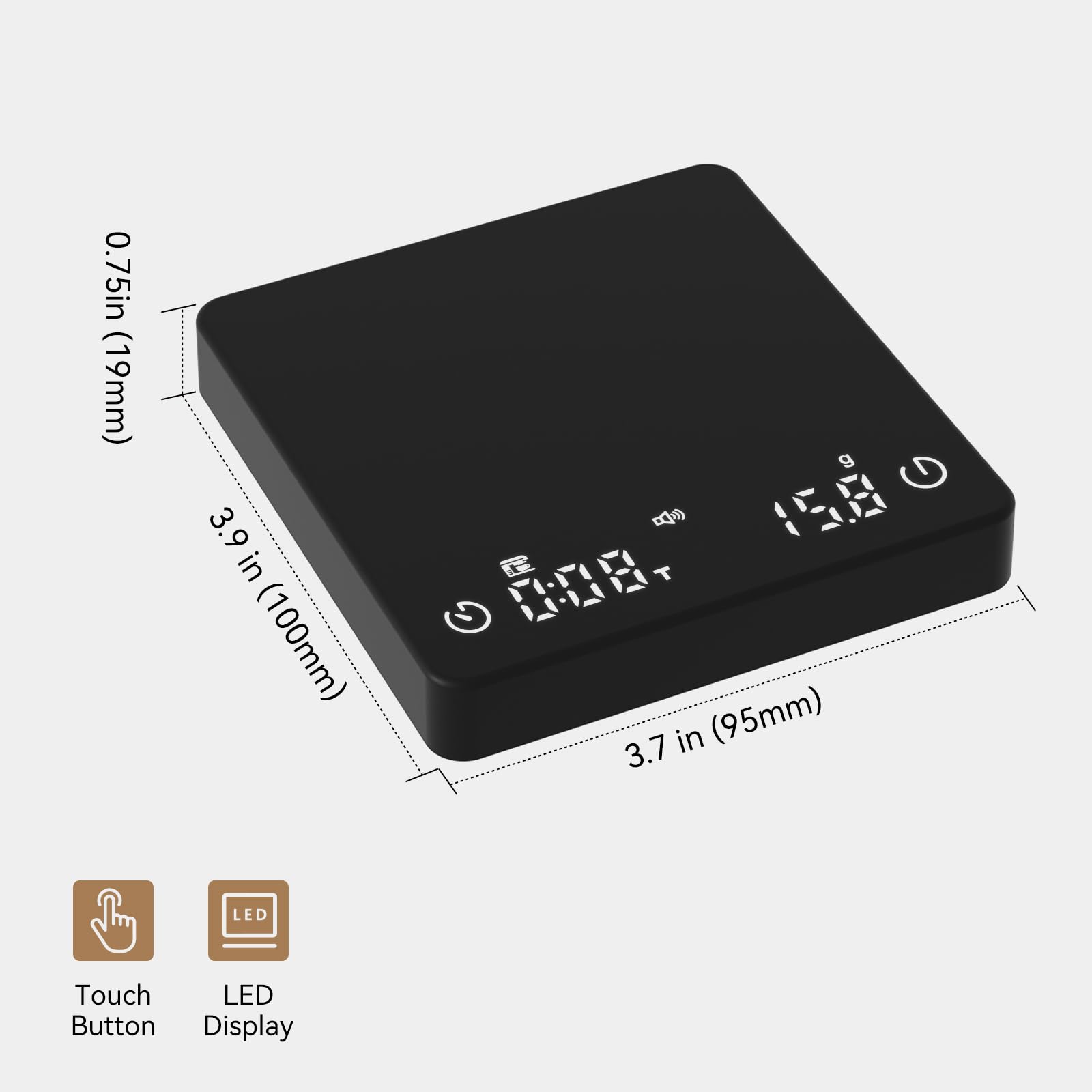 BITAMOM mini coffee scale with USB-C charging and long standby battery.