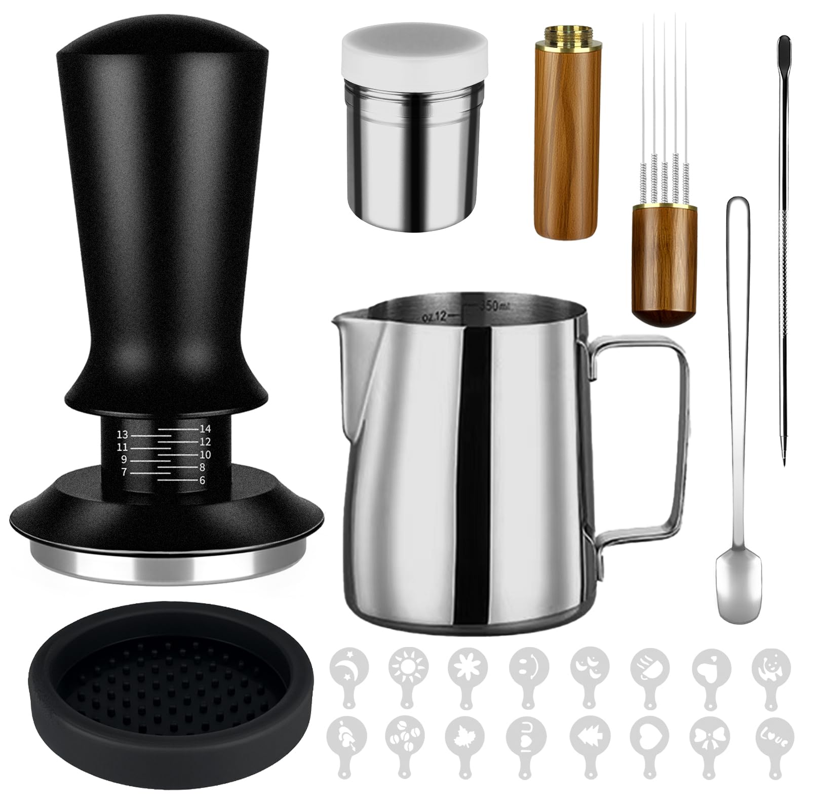 Bitllitloy 51mm espresso tamper with spring for consistent tamping.