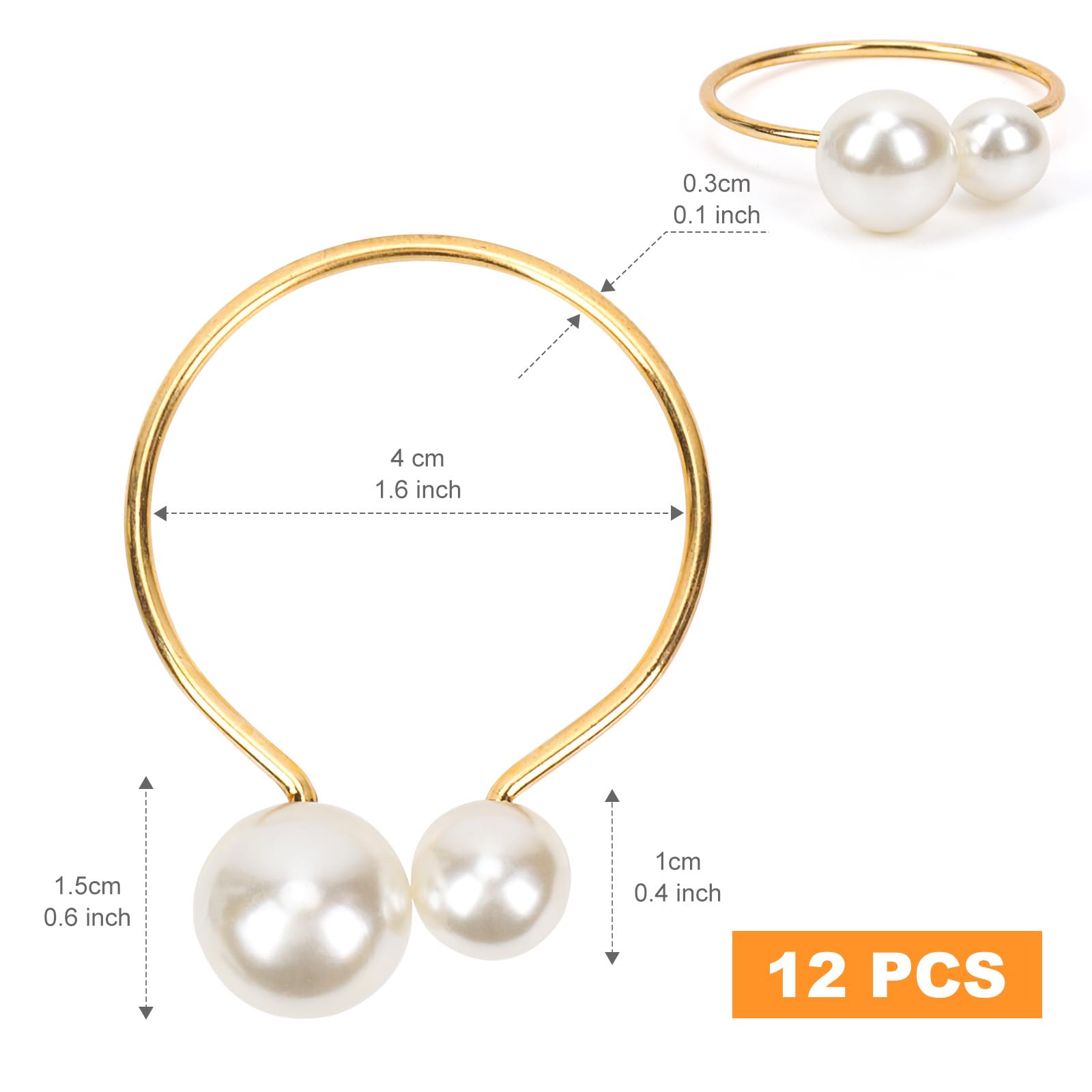 Closeup of Bituinra pearl detail napkin ring craftsmanship
