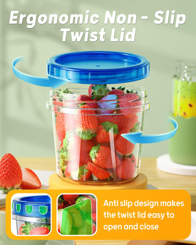 BiuLeon clear 24 oz containers show freezer-to-fridge versatility