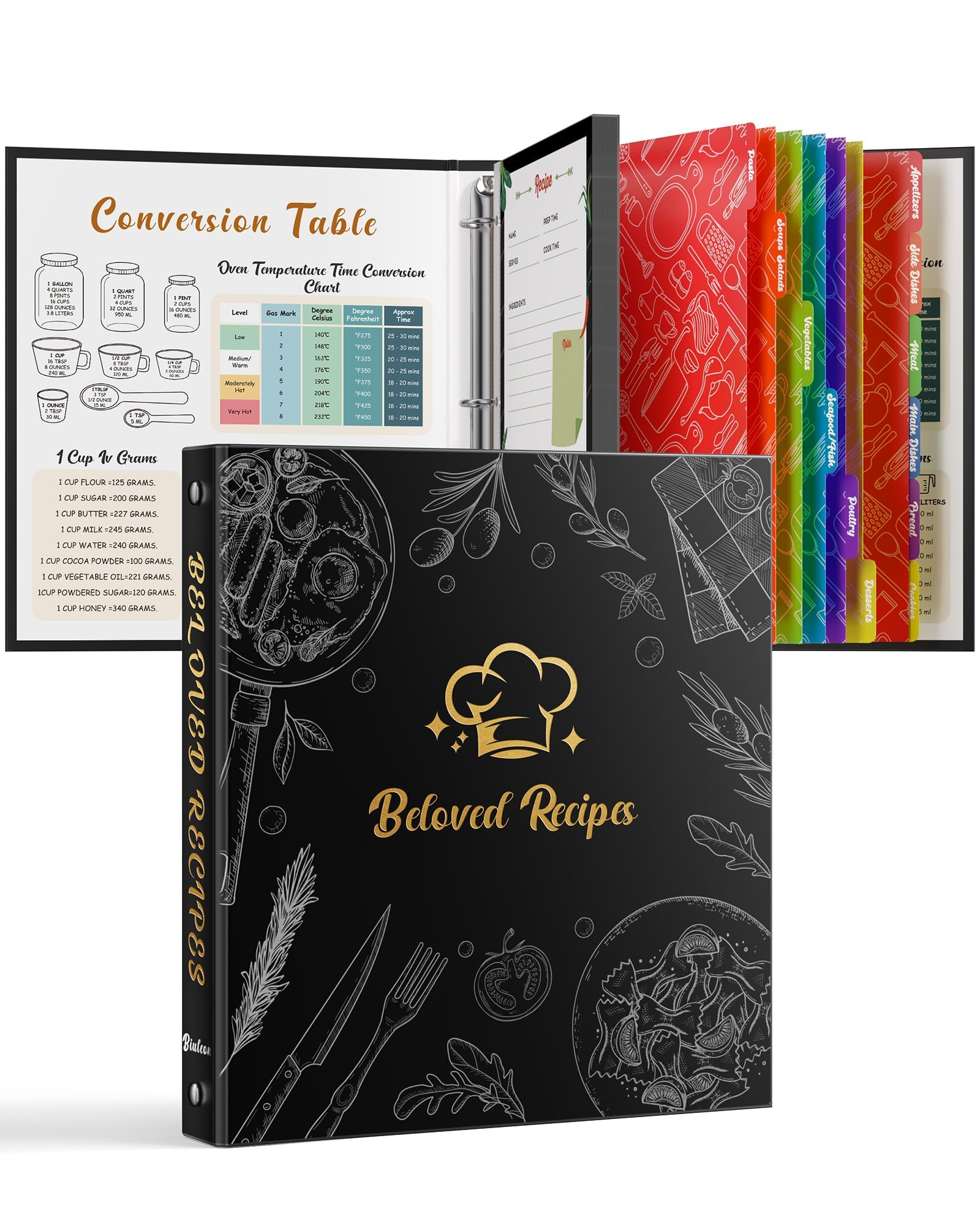 BiuLeon Recipe Binder cover with durable hardcover and stylish design for everyday use