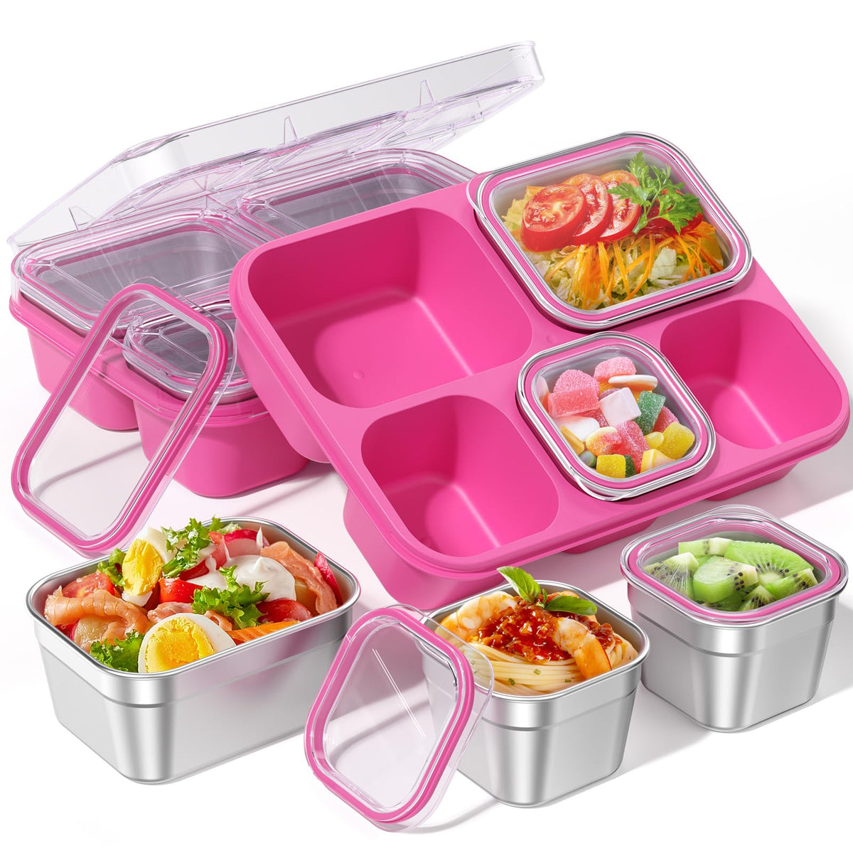 BiuLeon Snackle Box with five compartments for organized snacking on the go.