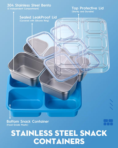 BiuLeon Snackle Box clear lid lets you see contents at a glance.