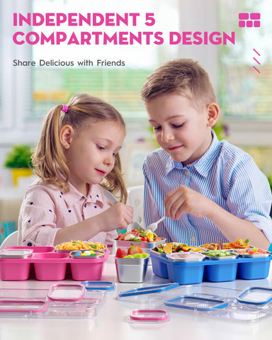 BiuLeon Snackle Box pink color complements your lunch gear.
