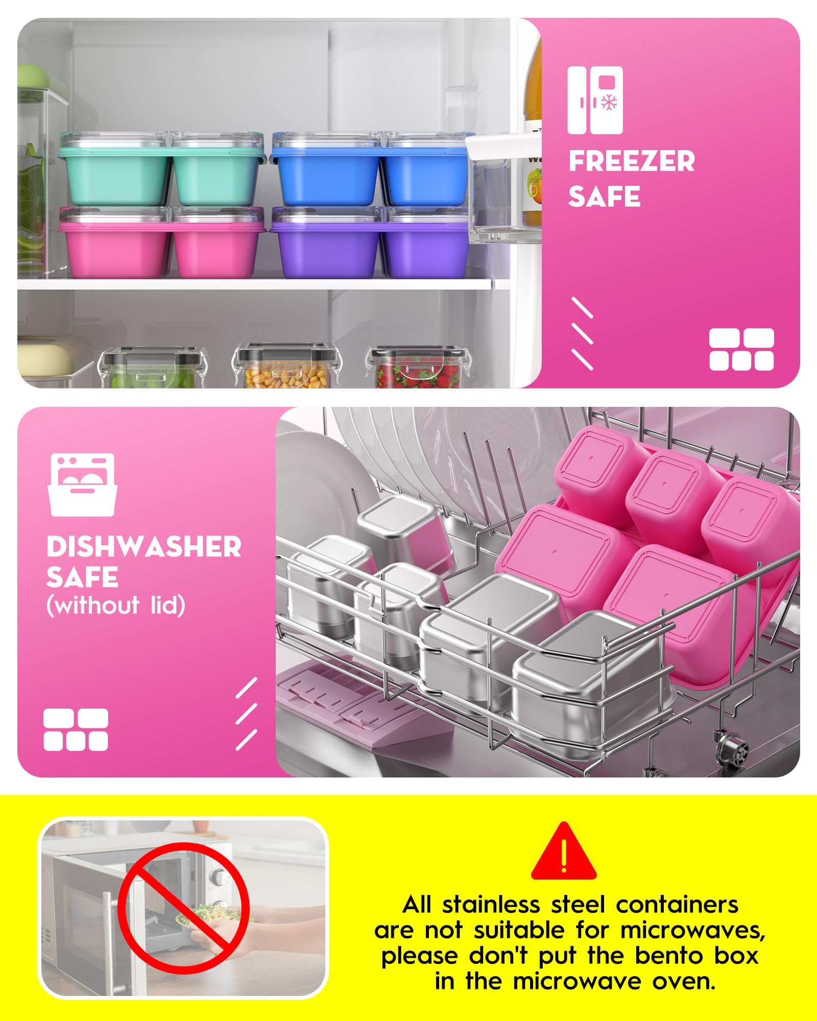 BiuLeon Snackle Box portable design suits picnics and school meals.