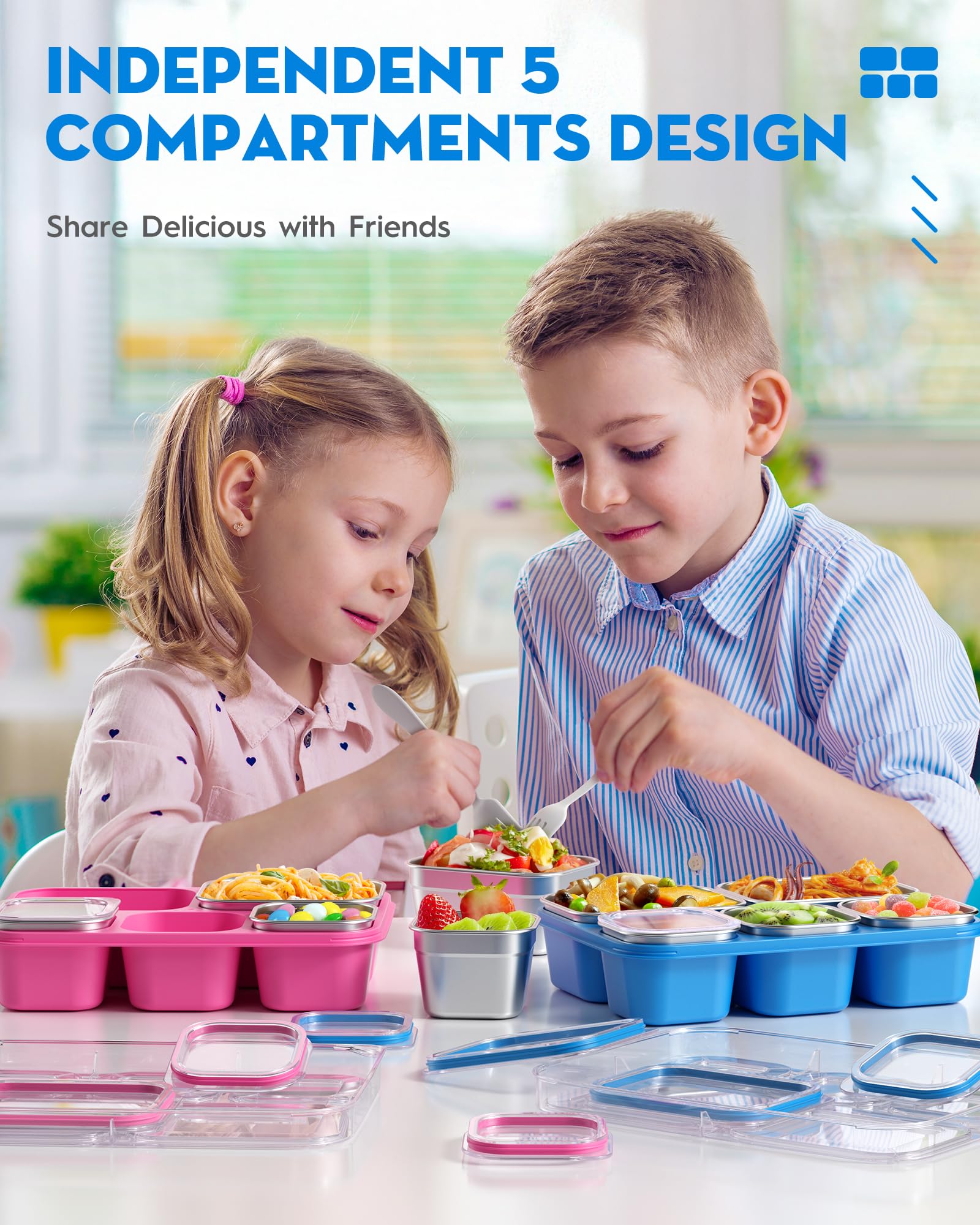 BiuLeon Snackle Box portable design for school, picnic, and travel.