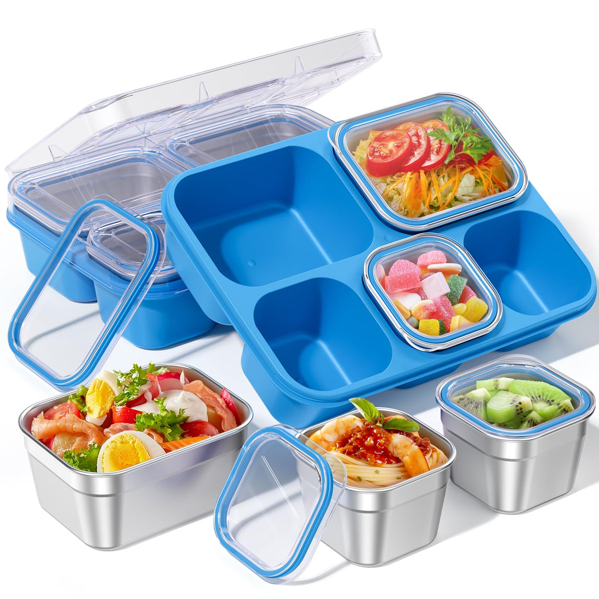 BiuLeon Snackle Box tray with five compartments for organized snacks on the go.