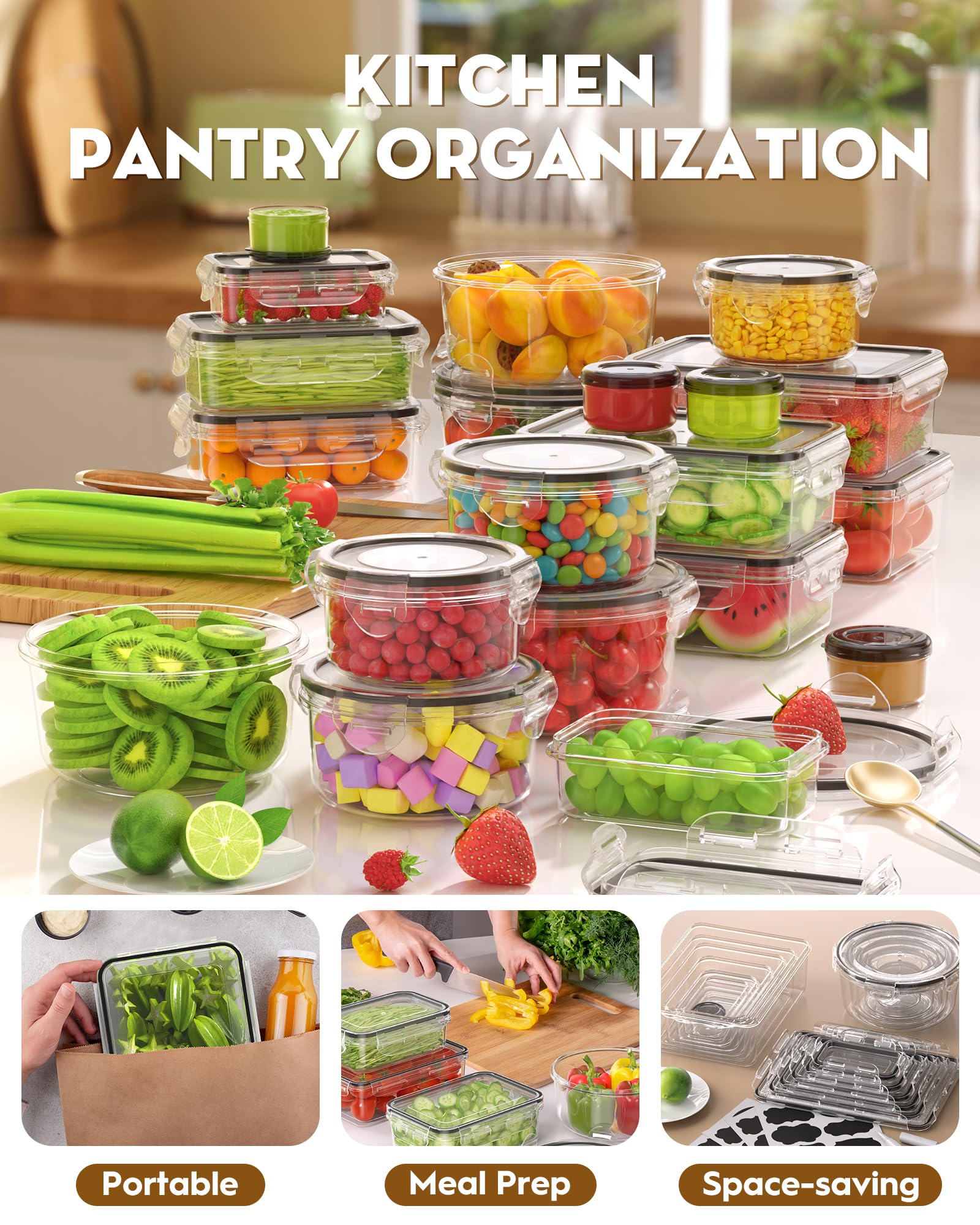 Biuleon transparent containers make it easy to organize meals at a glance.