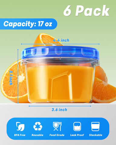 BiuLeon twist-top lids seal securely to prevent leaks.