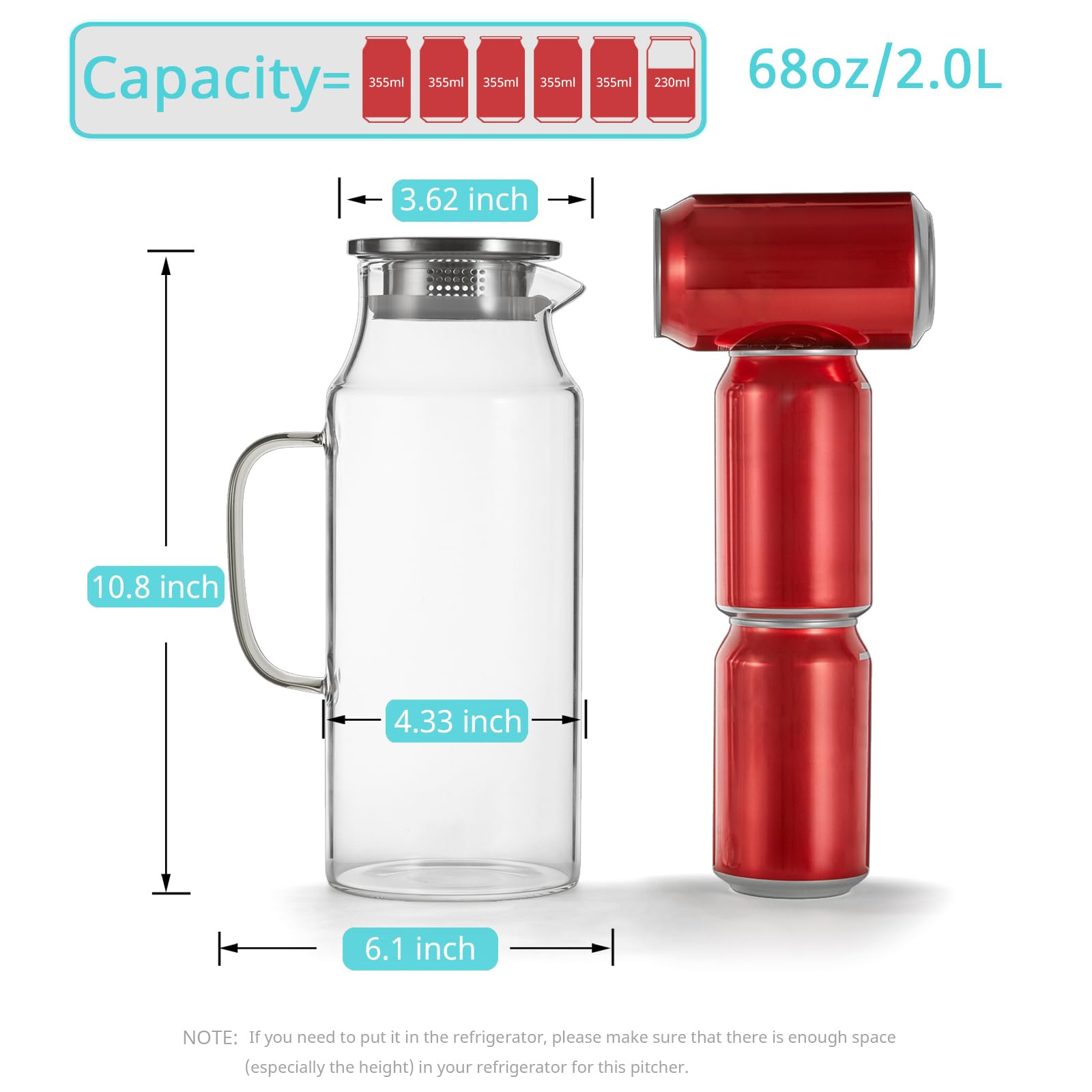 Bivvclaz 2L glass pitcher lid closeup with secure pour controls