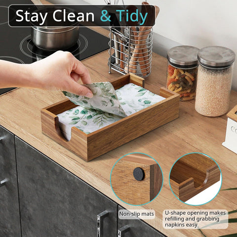 Bivvclaz acacia wood guest towel holder highlighting natural grain.
