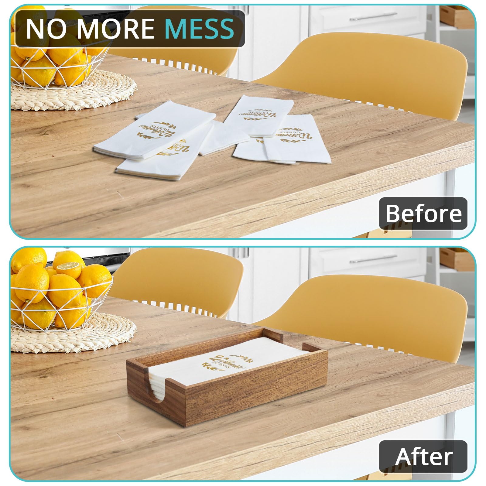 Bivvclaz dinner napkin holder in bathroom decor on a table.