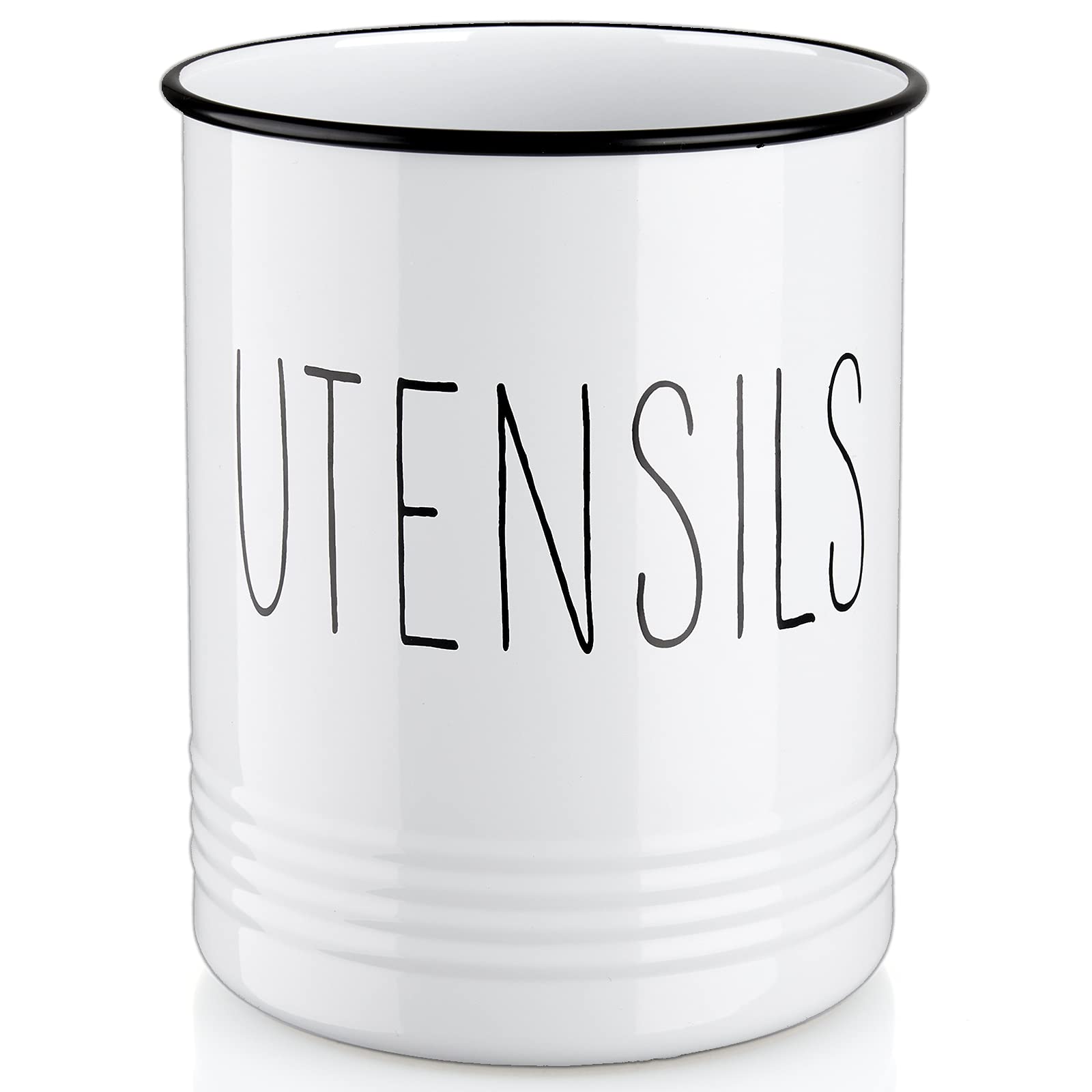 Bivvclaz kitchen utensil holder white 6-7 inch keeps spoons within easy reach