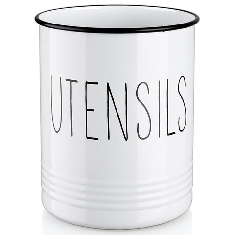 Bivvclaz kitchen utensil holder white 6-7 inch keeps spoons within easy reach