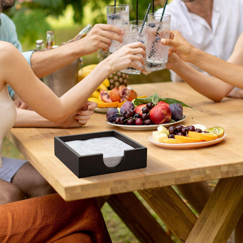 Bivvclaz flat napkin holder adds natural decor to kitchen and table.