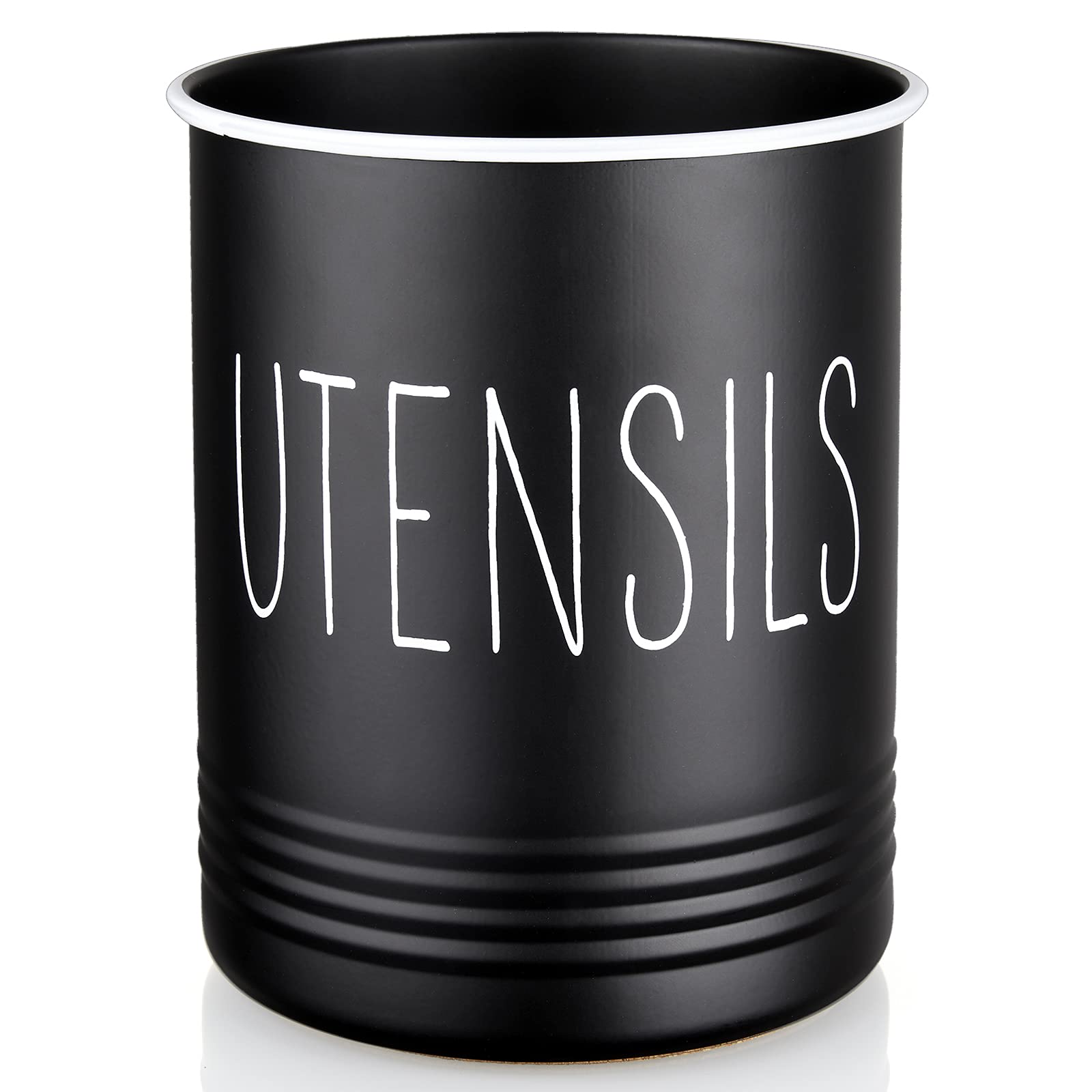 Bivvclaz utensil holder with black finish for organized counter storage