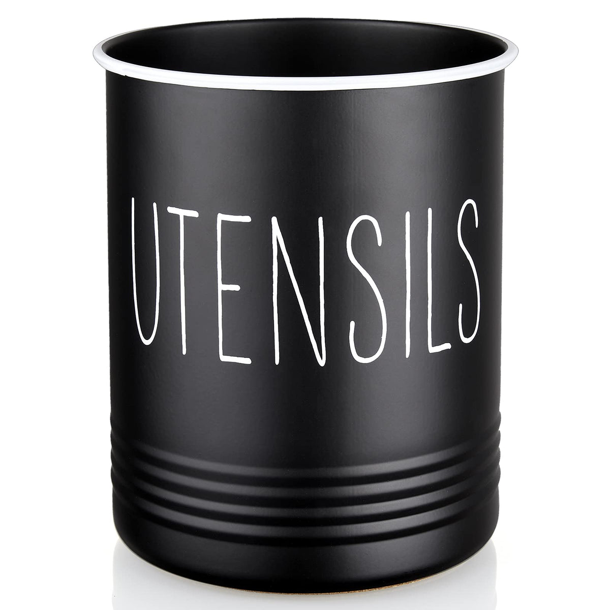 Bivvclaz utensil holder with black finish for organized counter storage
