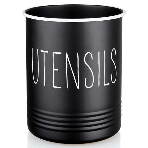 Bivvclaz utensil holder with black finish for organized counter storage