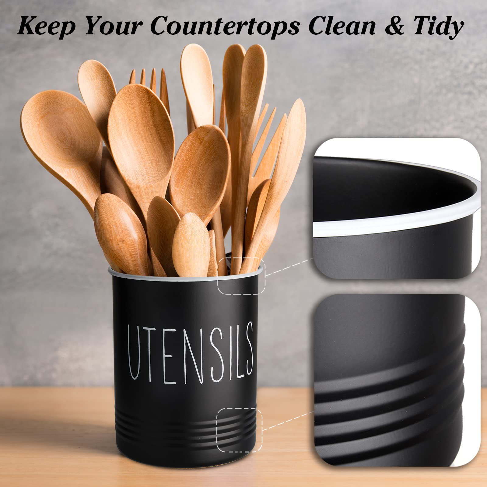 Bivvclaz cork-bottom utensil holder protects countertops