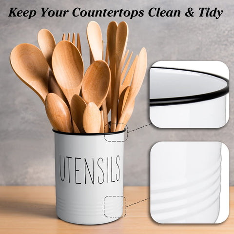 Bivvclaz utensil holder cork base protects countertops from scratches