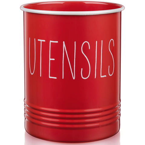 Bivvclaz red front view Utensil Holder for easy counter storage