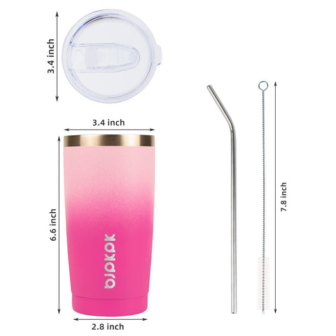 BJPKPK tumbler with powder-coated exterior resists sweating and stays comfortable to touch.