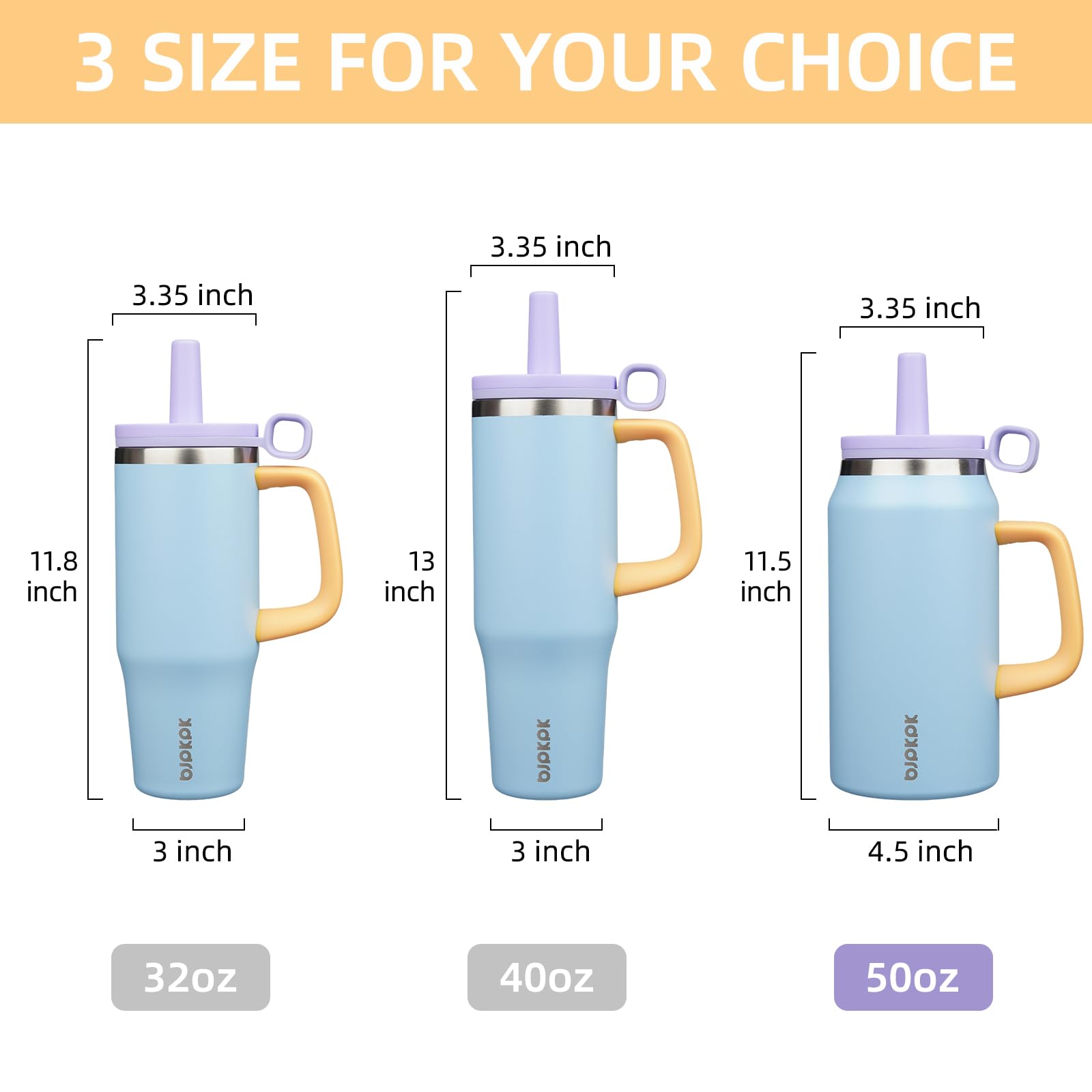 BJPKPK 50 oz capacity supports daily hydration at home, office, or outdoors.