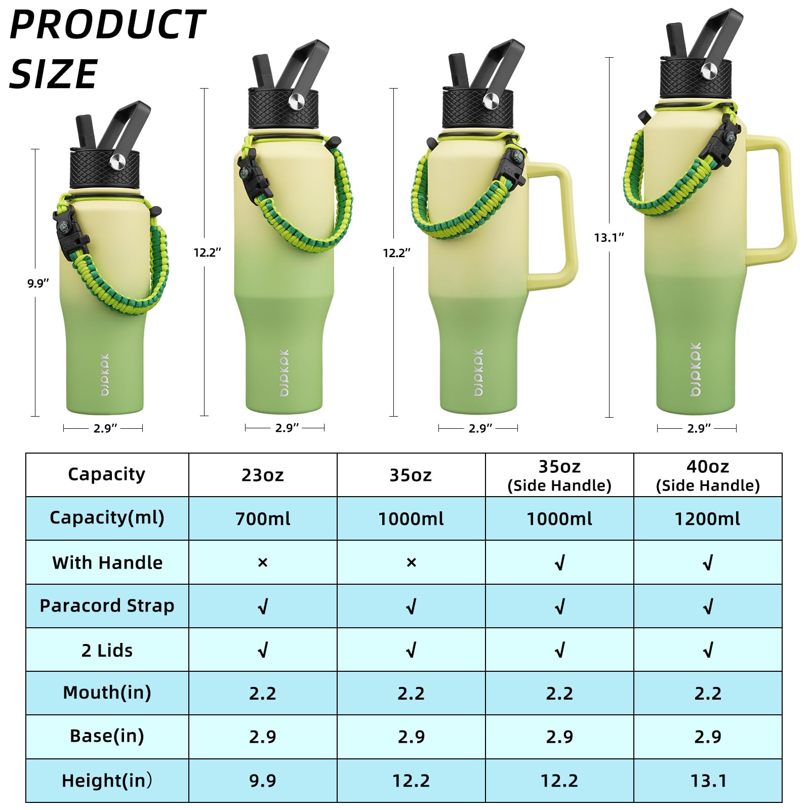BJPKPK large handle provides a comfortable grip for outdoor activities.