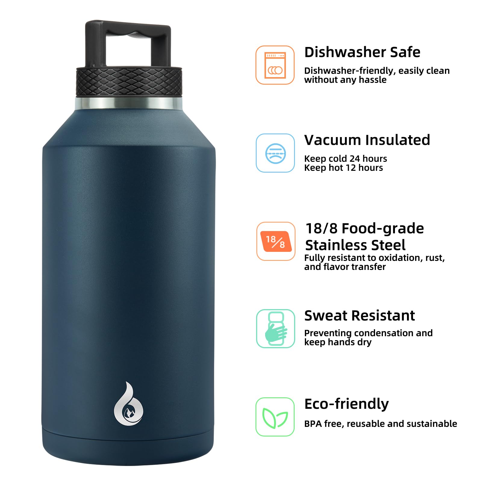 BJPKPK 64oz water jug is dishwasher safe for easy cleaning