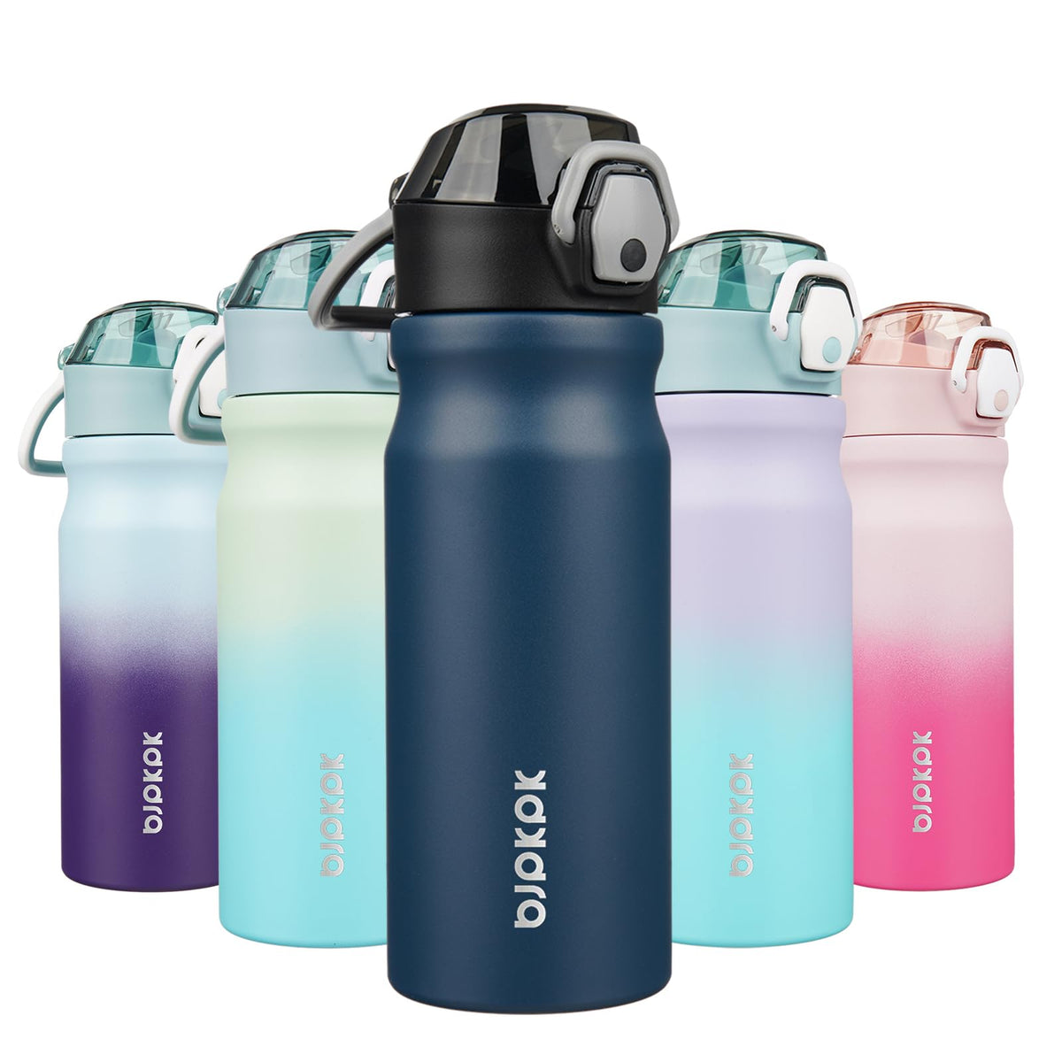 BJPKPK 18oz navy bottle with straw keeps drinks fresh on the go