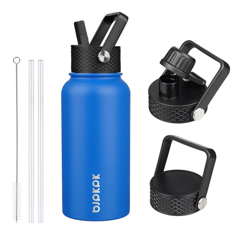 BJPKPK sapphire 27oz bottle with straw lid keeps iced drinks fresh on the go